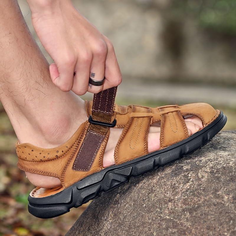 Leather Men's Sandals Lightweight Men's Shoes Outdoor Comfortable Beach Sandals Casual Shoes Sneakers3