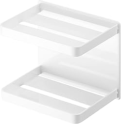 Yamazaki 4238 Magnetic Bathroom Soap Tray, 2 Tiers, White, Approx. W 4.7 x D 3.3 x H 3.9 inches (12 x 8.5 x 10 cm), Mist Bathroom Rack, Bathroom Storage, Soap Holder, Hook Included