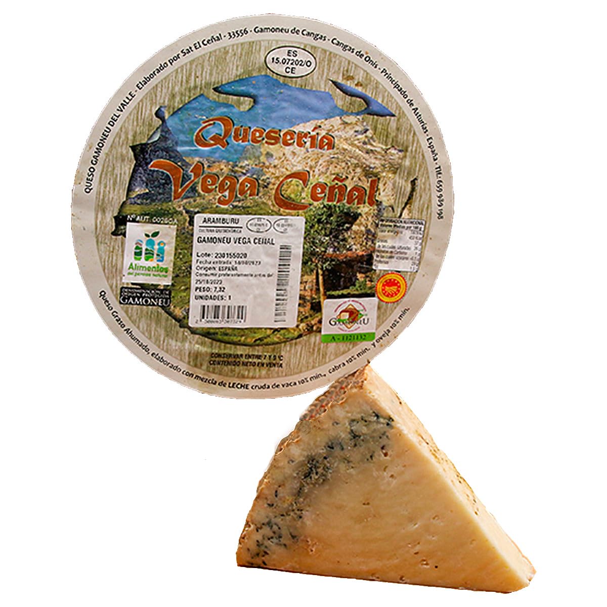 ARAMBURU Cuña de queso Asturiano Gamoneu DOP Vega Ceñal, 240-250g, Origen Asturias, Envasado al vacÍo