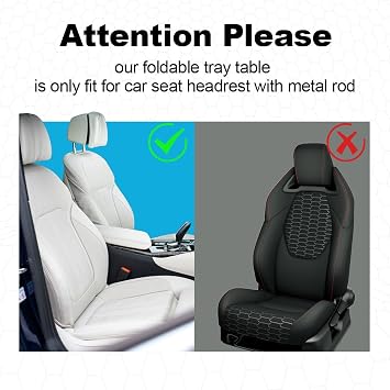 Car Back Seat Tray with Extendable Table, Car Travel Desk for Laptop | Foldable Trays for Eating & Working, Car Travel Tray Table for Rear Passenger, Food Tray with Phone Holder
