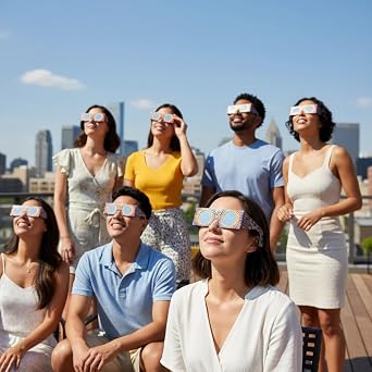 Solar Eclipse Glasses ISO 12312-2 & CE Certified – Safe Solar Viewing for Direct Sun & August 2026 Eclipse | Paper Cardboard Frame, Made in EU | For Kids & Adults
