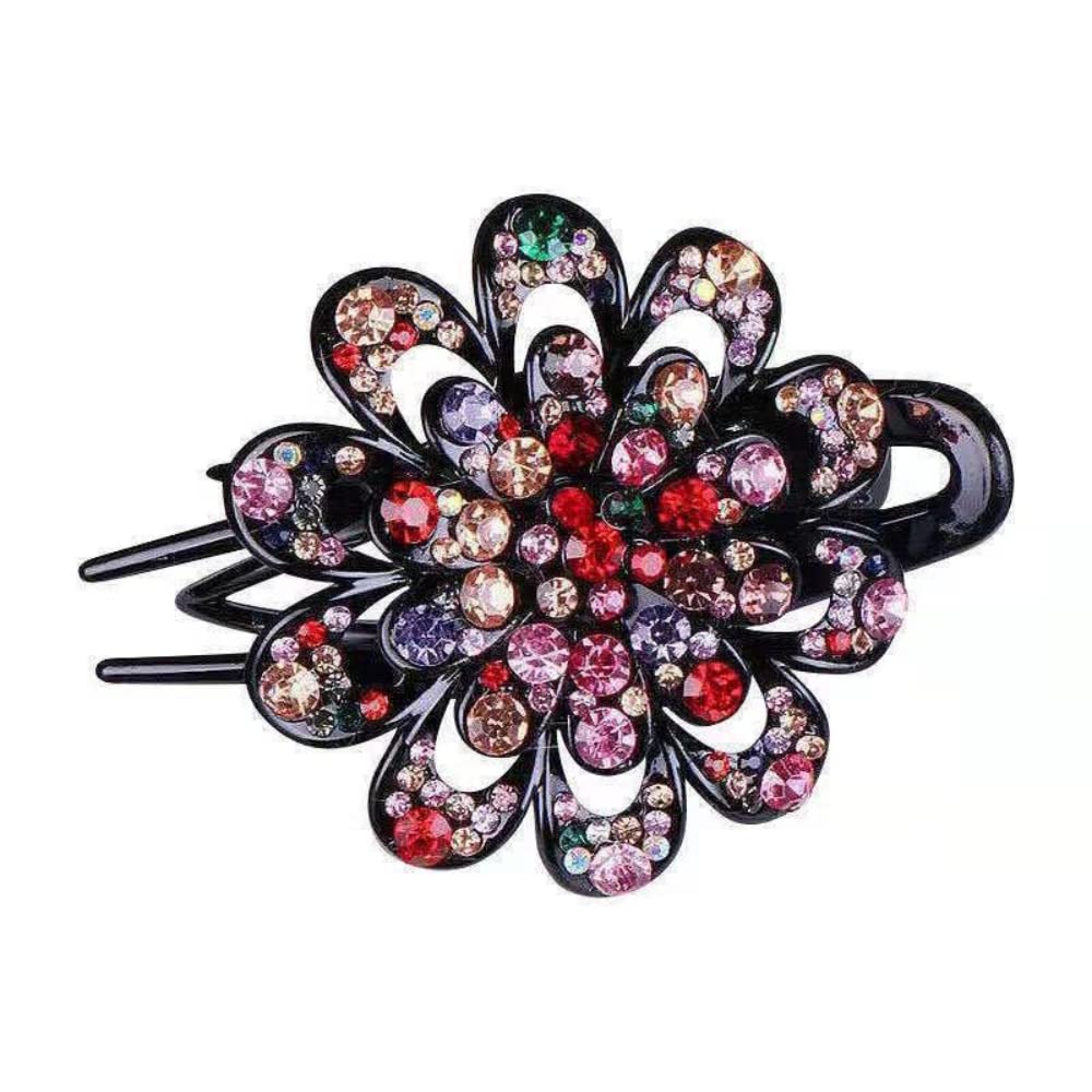 PALAY Hair Clips For Women's Flower Hair Comb Pins Slide Hair Clips For Girls Crystal Barrettes