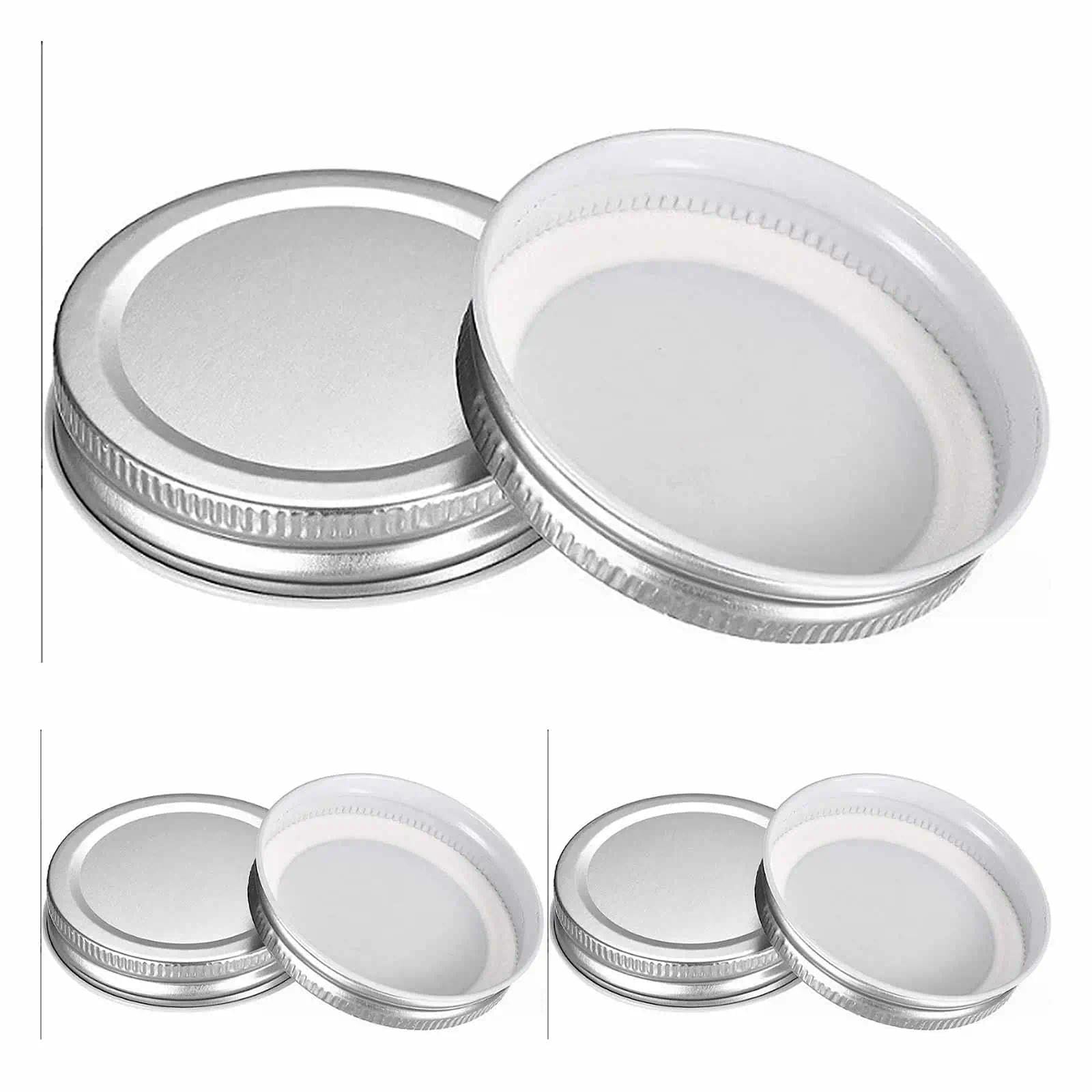 Mason Jar Lids, 6 Pcs - Tinplate Canning Lids Regular Mouth Leak Proof Fits Storage Jars (Silver)
