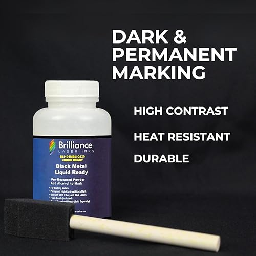 Miniatura 4 de Brilliance Laser Inks Polvo de marcado láser listo para líquido de 4.1 fl oz (tono cobre) para marcas de metales de alto contraste Accesorios