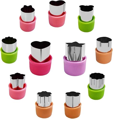 Juego de 11 piezas de moldes de moldes para galletas, frutas y tartas, mini cortadores de galletas de acero inoxidable, mini cortadores de alimentos
