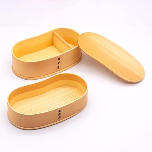 Miniatura 2 de Wakayama Wappa Bento Box Store A-60-273448 Magewappa, Wooden, 6.7 x 3.5 inches (17 x 9 cm), 2-Tier, Bean-Shaped, Natural