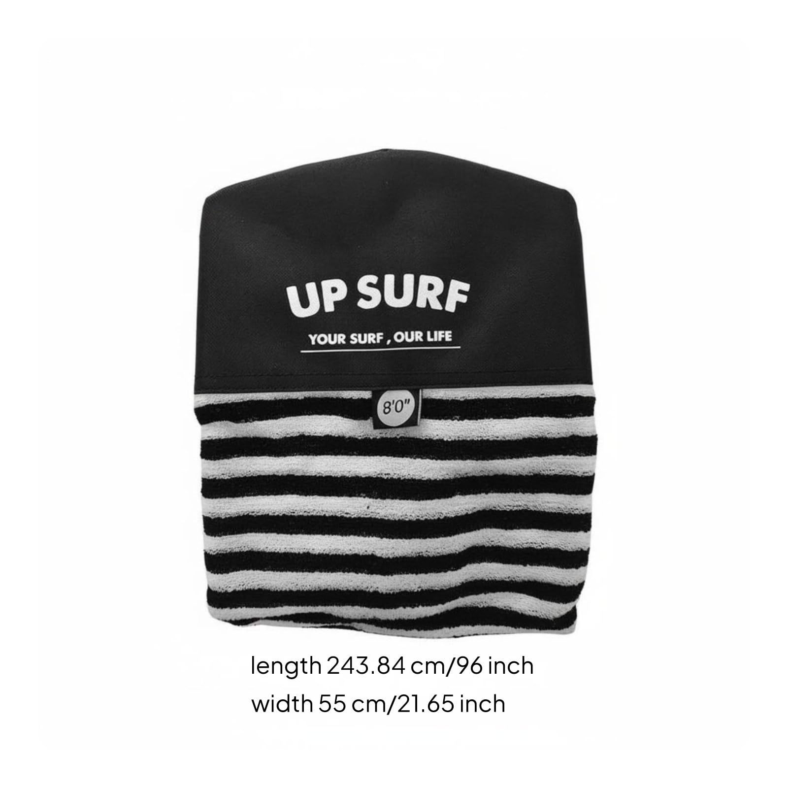 Surfbrett Socke Boardtasche Surf Ausrüstung Surfsocke Slalom Polyester Stretch Extra Nasenpolster Integrierte Tasche Kordelzug für Surfer Unterwegs Lagerung