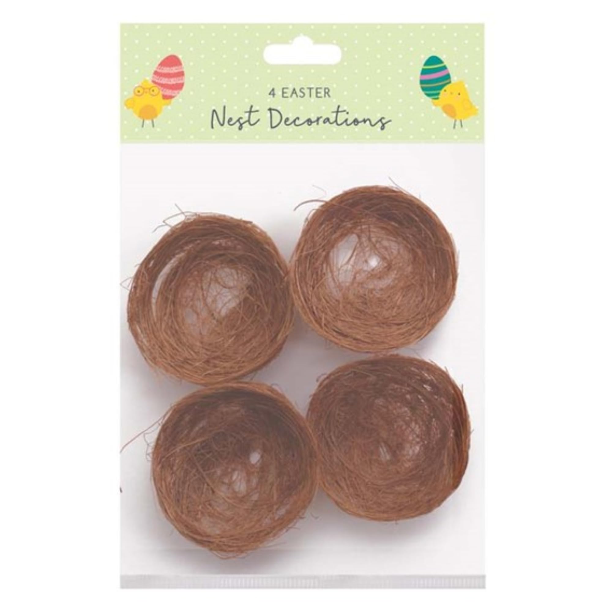 Concept4u 4X Easter Nests Easter Bonnet Decoration - 4 Pcs Decorative Easter Nests For Easters Hat Decoration Accessories And Egg Hunt Parties & Festivals - Mini Artificial Craft Décor