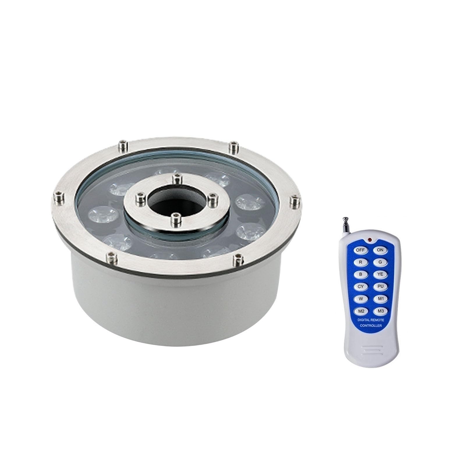 Fontana a LED, IP68, impermeabile, 12 V/24 V, faretto subacqueo a bassa tensione per laghetti, piscine e giardini, potenza 18 W