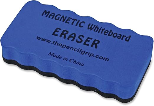 The Pencil Grip Magnetic Whiteboard Erasers, 4" x 2" Blue, Set of 24
