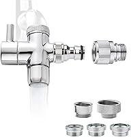Sneatup Faucet Aerator Garden Hose Diverter with 5 Adapters & Quick Connector - Brass Leak-Free Switch