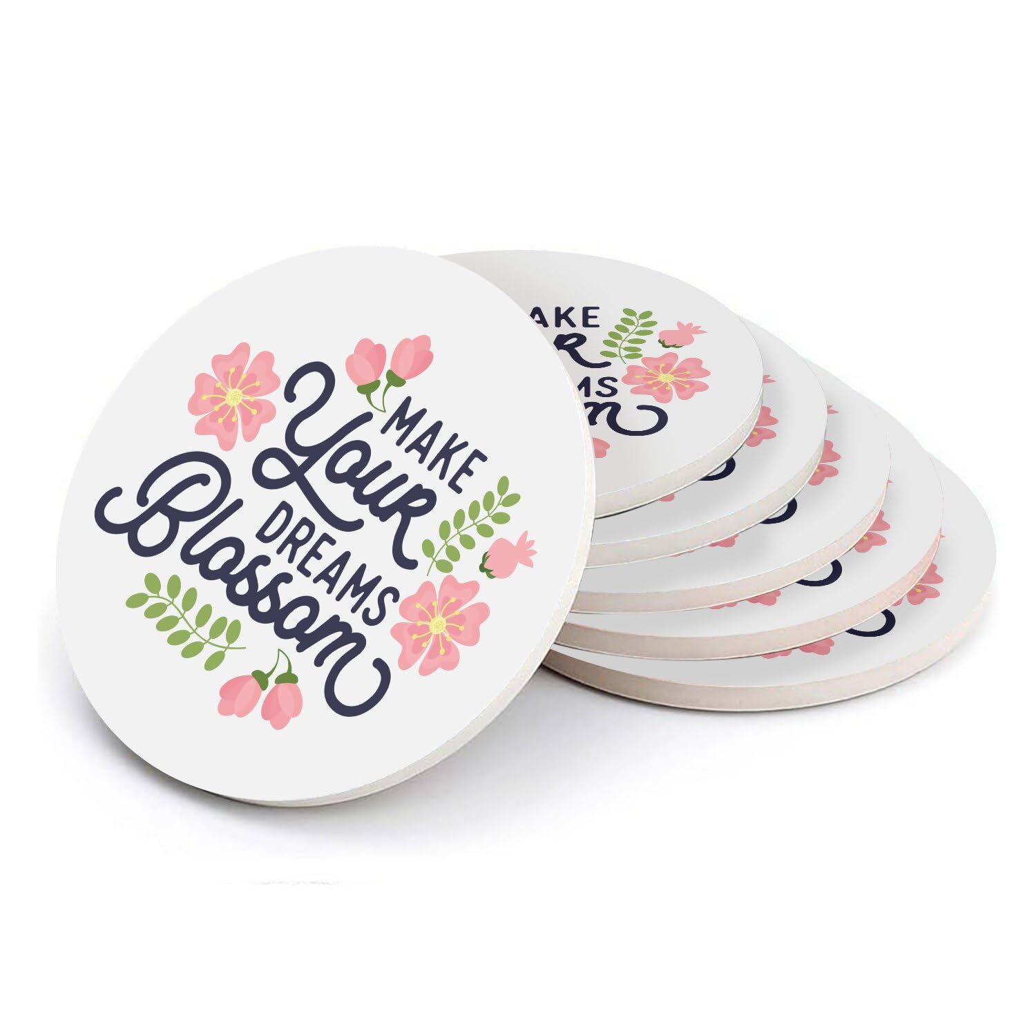 Sous-verre en céramique Make Your Dreams Blossom pour ajouter de la poésie à vos rituels