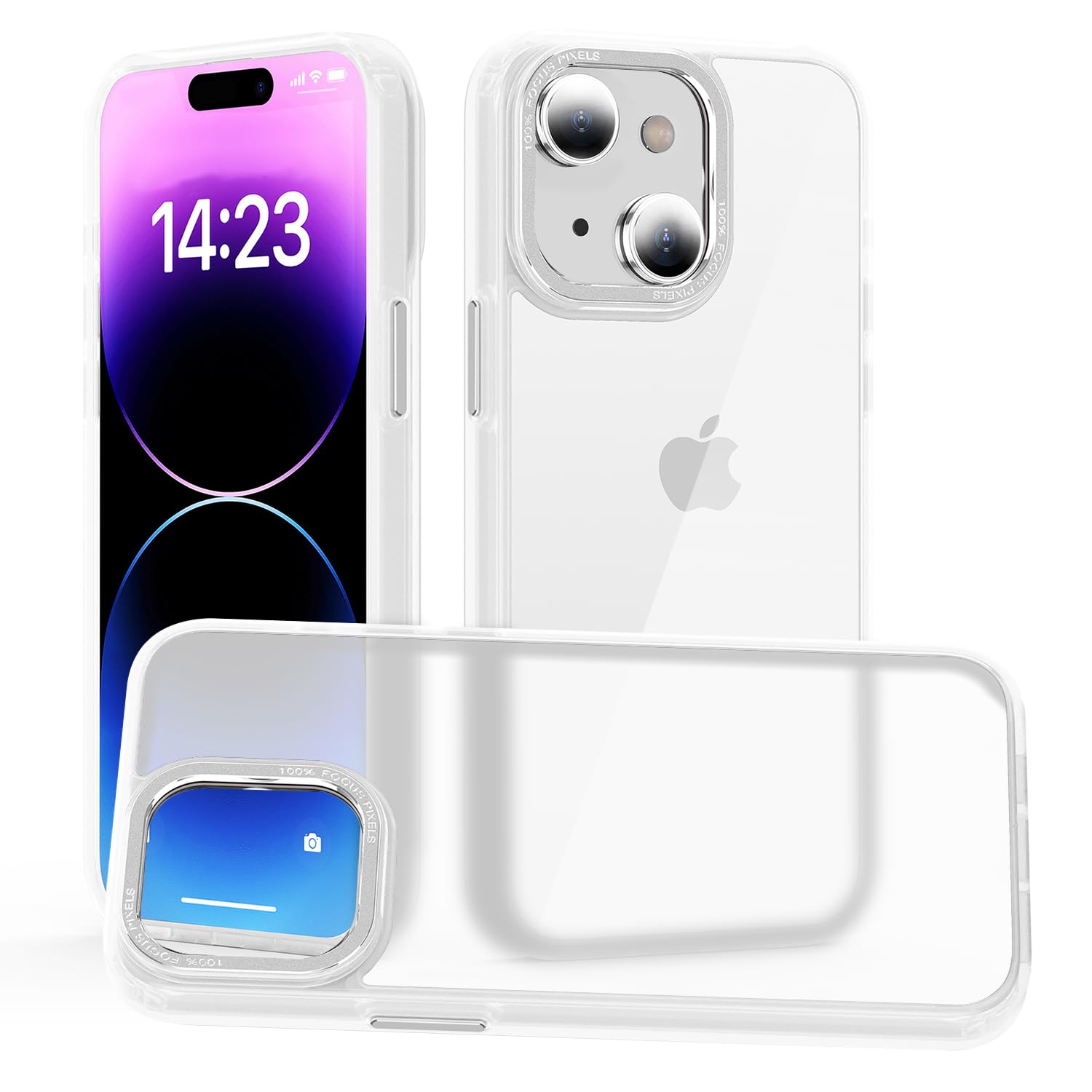 Amazon.co.jp: MuZiF iPhone 14 用 ケース 半クリア 半透明 マット感