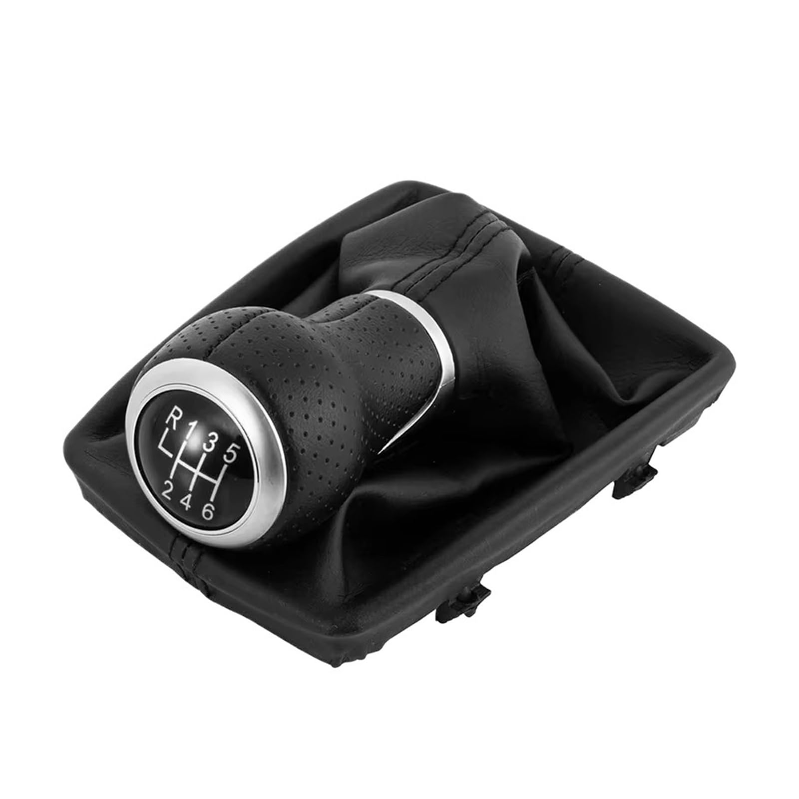 Qwqaab 6 Speed Black Line Manual Gear Knob For A4 B6 B7 2000-2008 Manual Gear Shift Knob Pu Gaiter Boot 6 Speed 12Mm(6 Speed Black Line)
