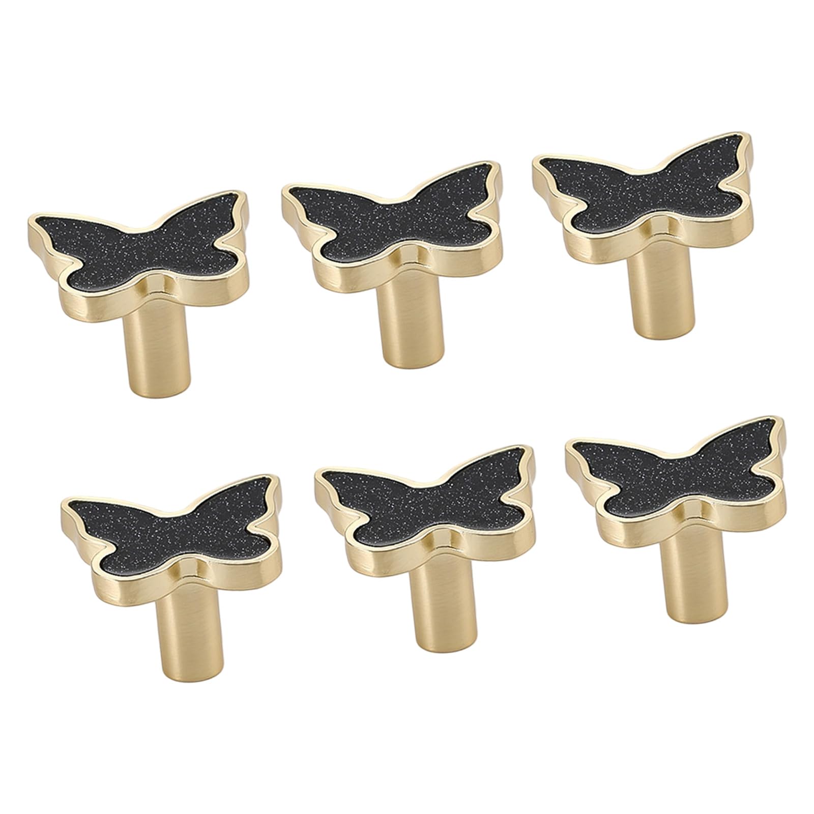 Alloneslife Black Modern Cabinet Knob Drawer Pulls Shell Butterfly Furniture Decorative Handle For Kitchen Cupboard Wardrobe Hardware Shell Butterfly Drawer Handles Dressers Replacement