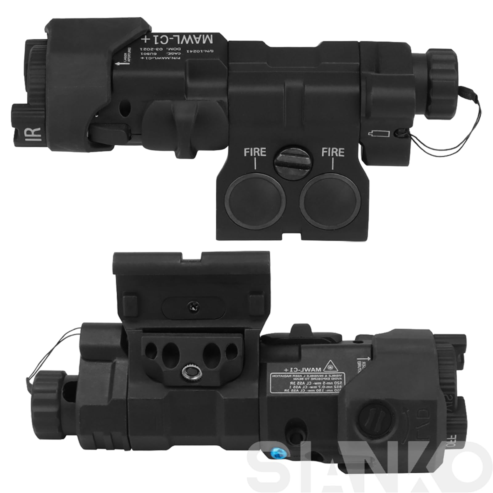 Tactical MAWL-C1 - Caja de batería modular, soporte de batería ligero, compartimento de batería enchufable, equipo de disparo de caza de Airsoft (negro)