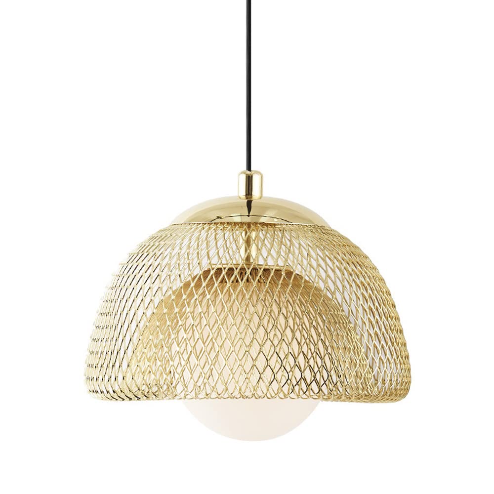 SXECAEPS Modern creative chandelier American Retro Iron 1-light Fixture Mid Century Mesh Pendant Light Fixtures Adjustable Hanging Wire E27 Lighting Modern Farmhouse Cage