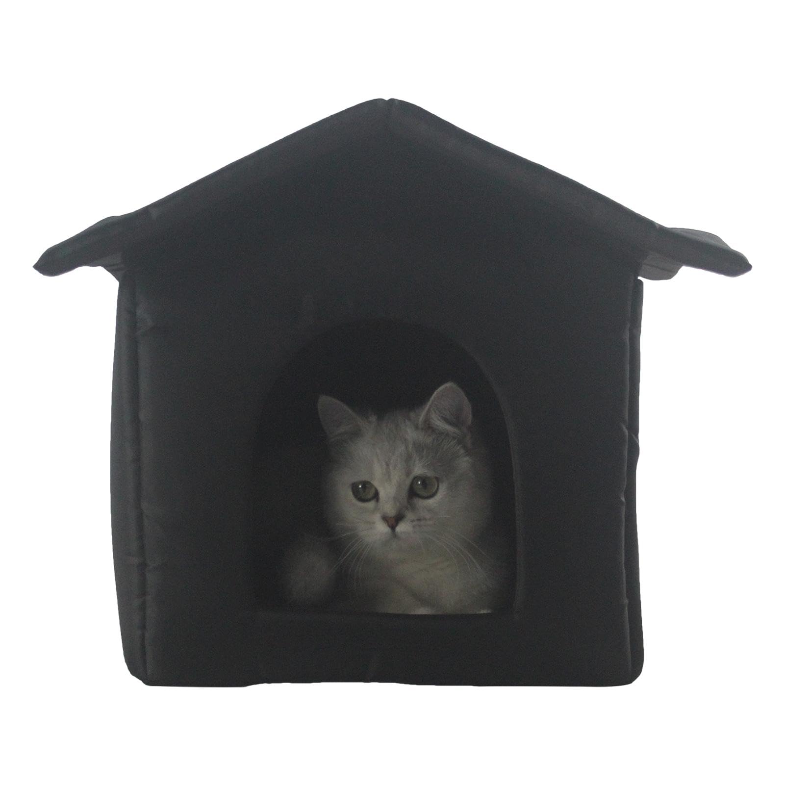 Huaseen Outdoor Cat House Weatherproof, Cat Shelter, Oxford Cloth, Warm, Small Dogs & Cats, Winter Pet Shelter