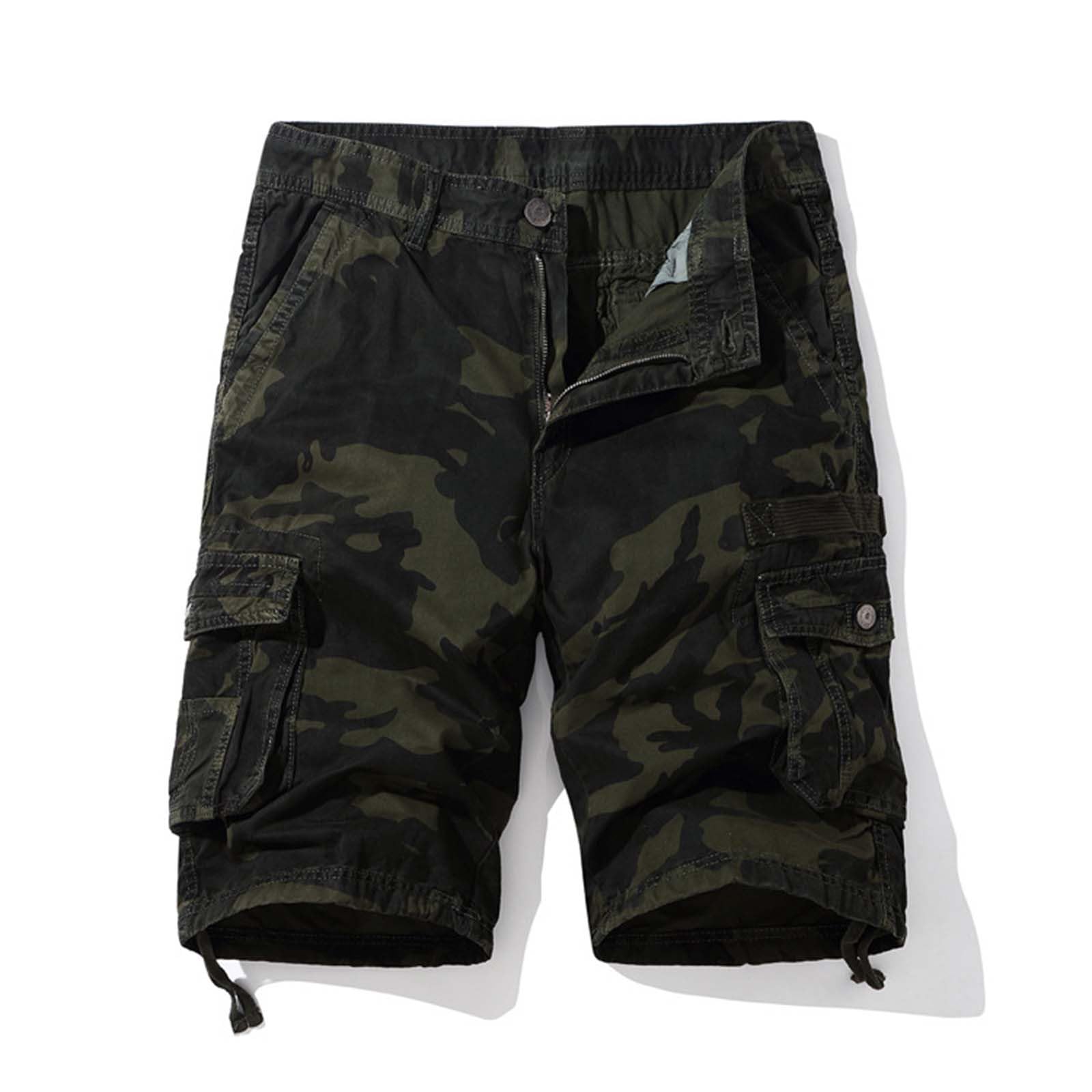 Pantalones cortos cargo de camuflaje para hombre, pantalones cortos de trabajo de camuflaje para hombre, pantalones tácticos retro para exteriores, pantalones cortos casuales de verano, senderismo