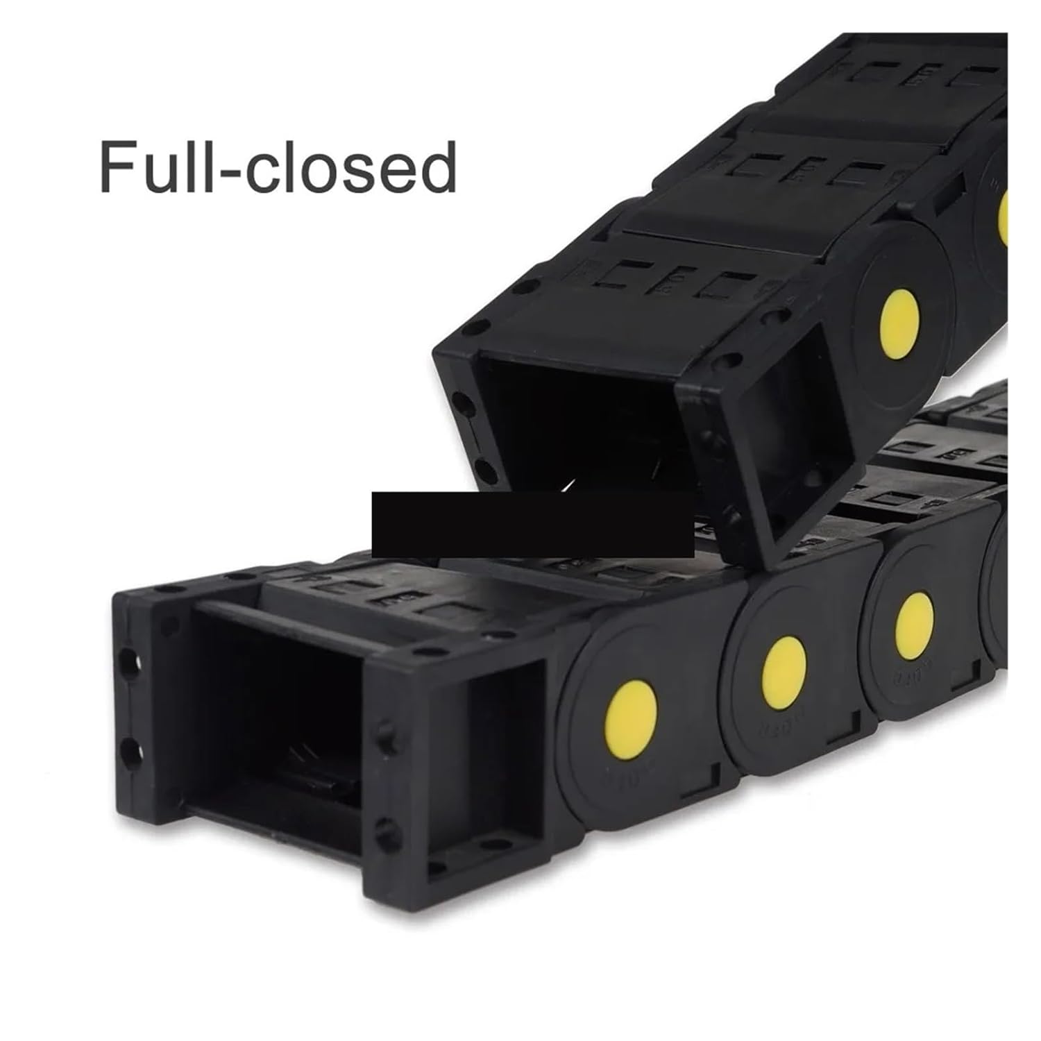 Drag Chain 1M Length Black Enhanced Nylon Cable Drag Chain 20x38/50/57/60mm Bridge-Type/Full-Closed for CNC Lathe, Router(55mm Full-Closed,20x38 mm)