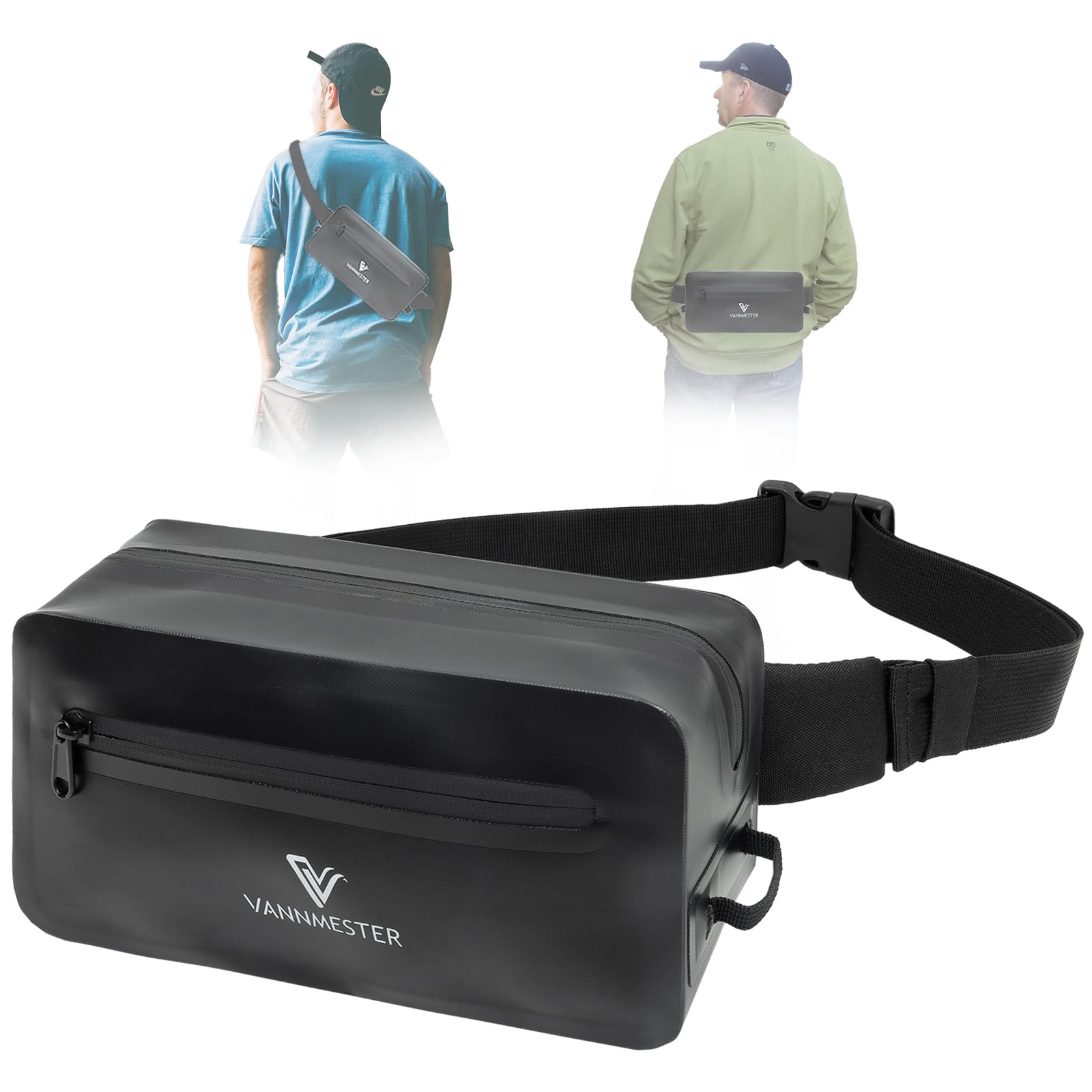 VANNMESTER Water Resistant Fanny Pack Waist Pack with Adjustable Belt Crossbody Belt Bag Bum Bag for Fishing Jogging Hiking Cycling