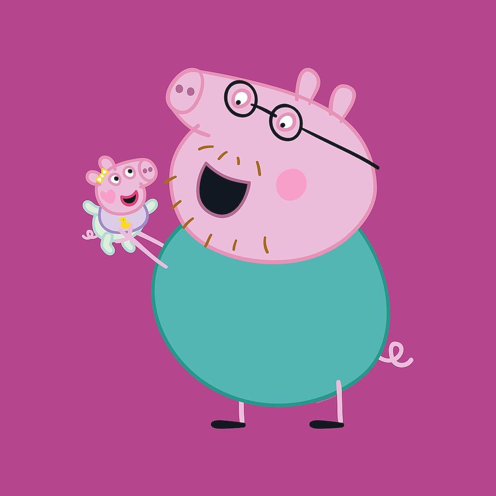 CafePress Peppa Pig: Daddy Pig & Baby Queen Duvet Cover, Printed Comforter Cover, Unique Bedding