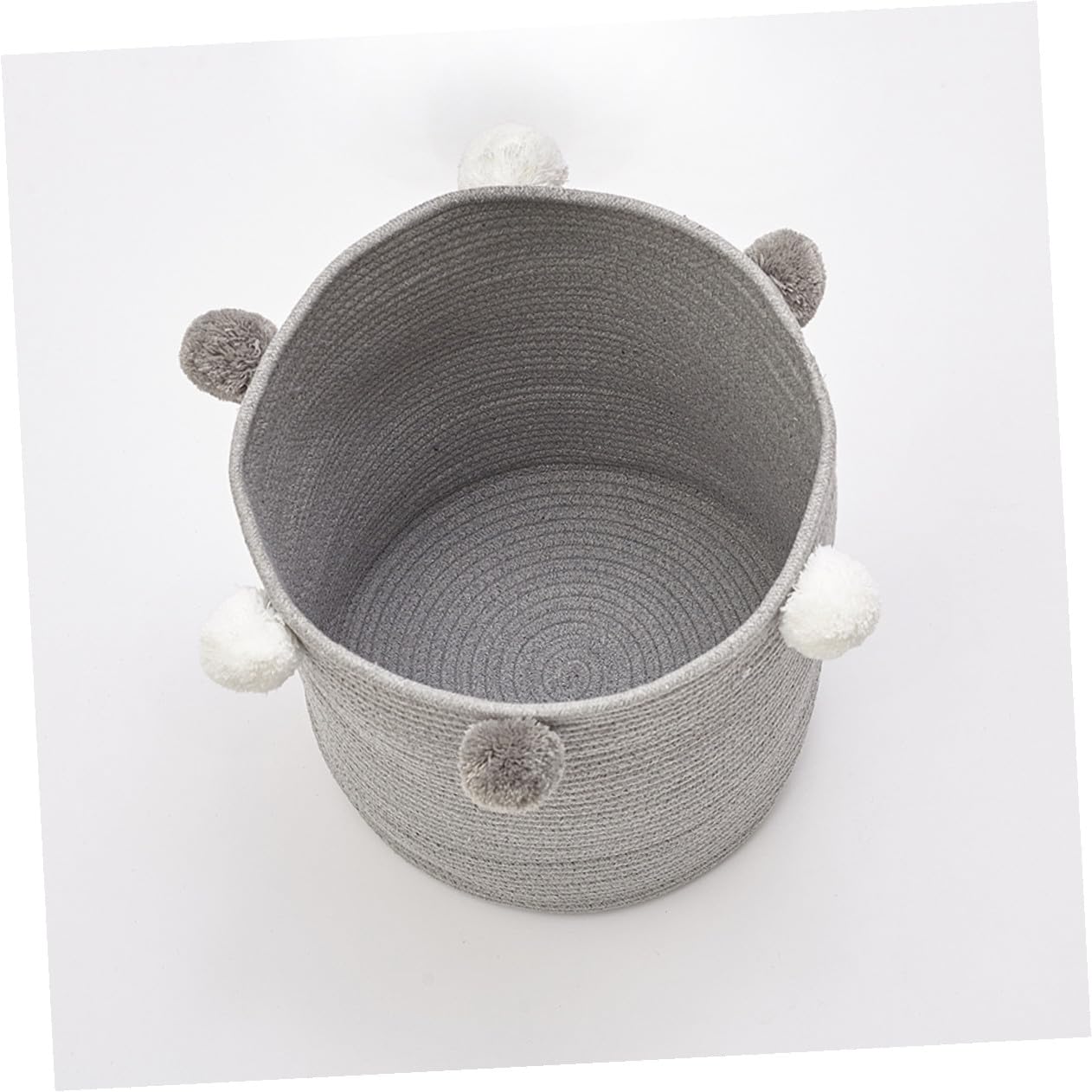 Hemobllo Cesto Porta Biancheria Grande Capacità Rotondo in Corda di Cotone con Decorativi Organizer per Vestiti e Giocattoli, per Armadio o Casa