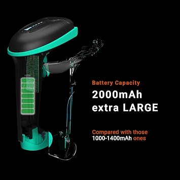 Tera Barcode Scanner Wireless Versatile 2-in-1 (2.4Ghz Wireless+USB 2.0 Wired) with Battery Level Indicator 328 Feet Transmission Distance Rechargeable 1D Laser Bar Code Reader USB Handheld (Blue)