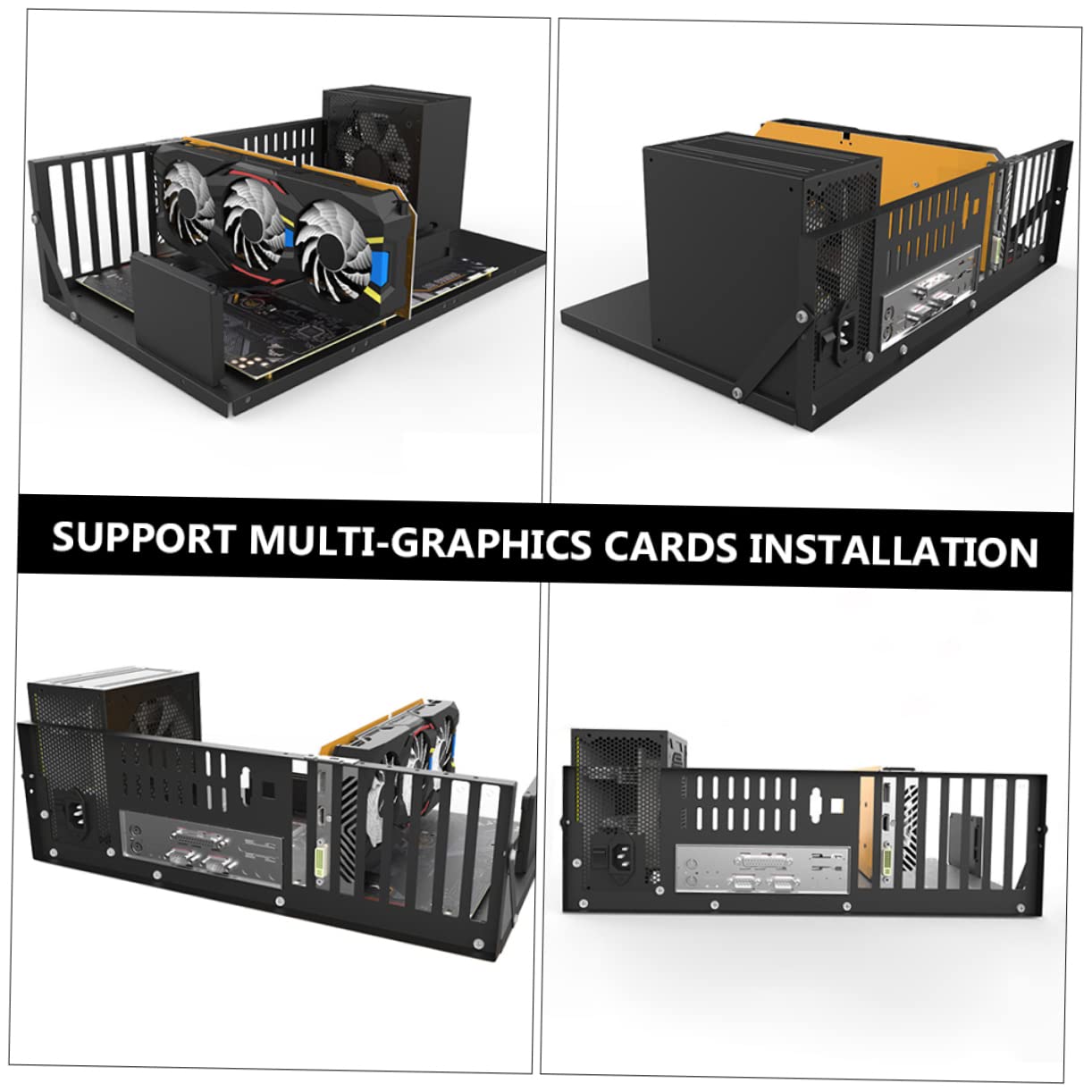 Mikikit Motherboard Holder Rig Case Motherboard Shelf Rig Case Mining Stackable Frame Accessories Computer Shell Cold Rolled Steel Plate