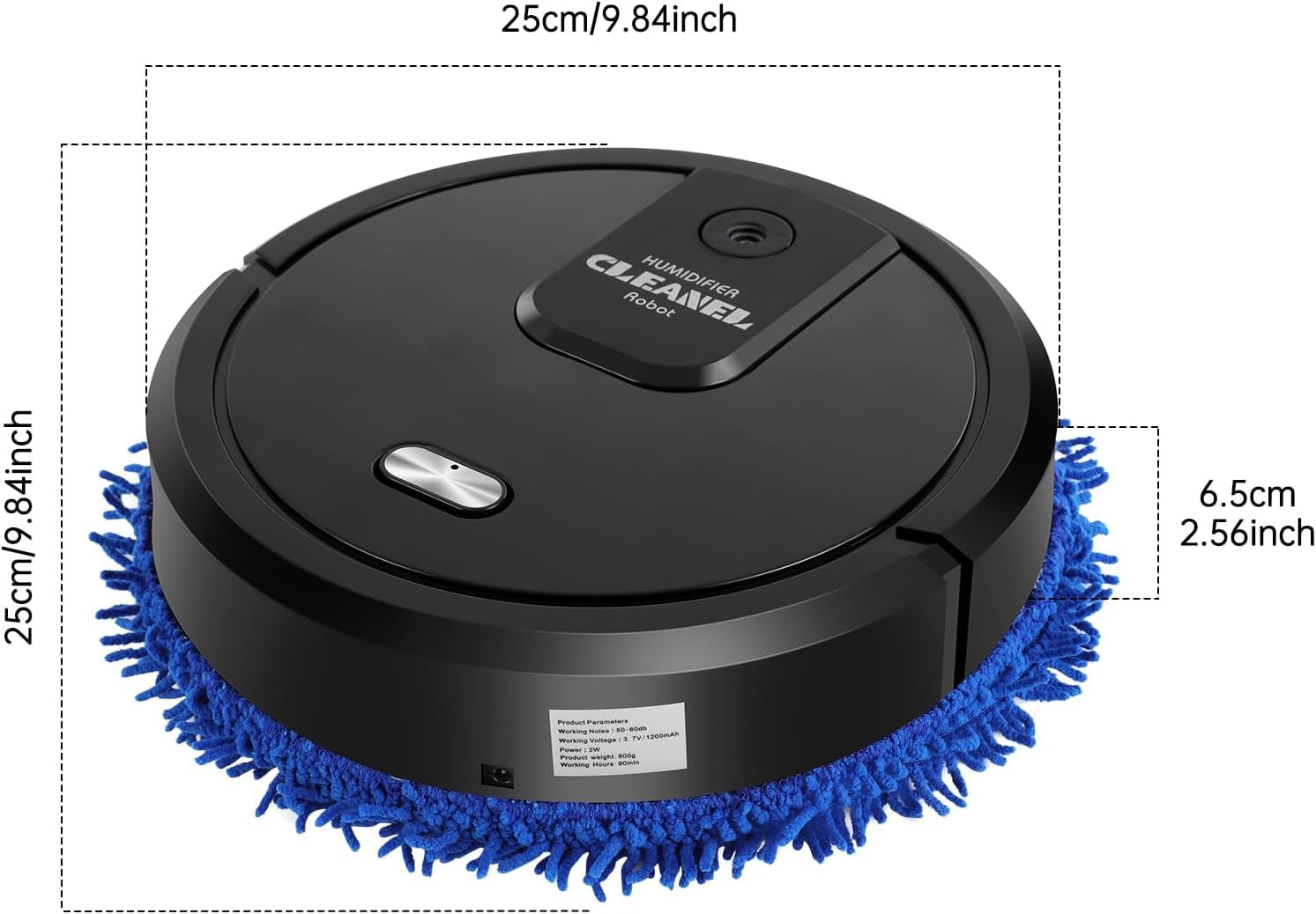 Robot aspirapolvere e mocio, robot aspirapolvere per evitare gli ostacoli, design sottile Aspiradora, ideale per peli di animali domestici, pavimenti duri, BLACK2