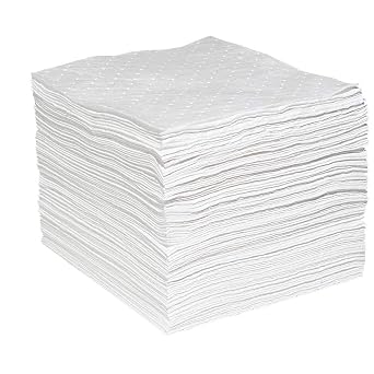 Oil-Only Defender Absorbent Mat Pad, Heavyweight, Polypropylene, 19 x 15 L x W, White, Pack of 100 WPB100H
