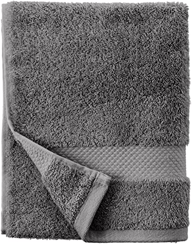 Amazon Aware 100% Organic Cotton Plush Bath Towels - Hand Towels, 4-Pack, Dark Gray #TOP1