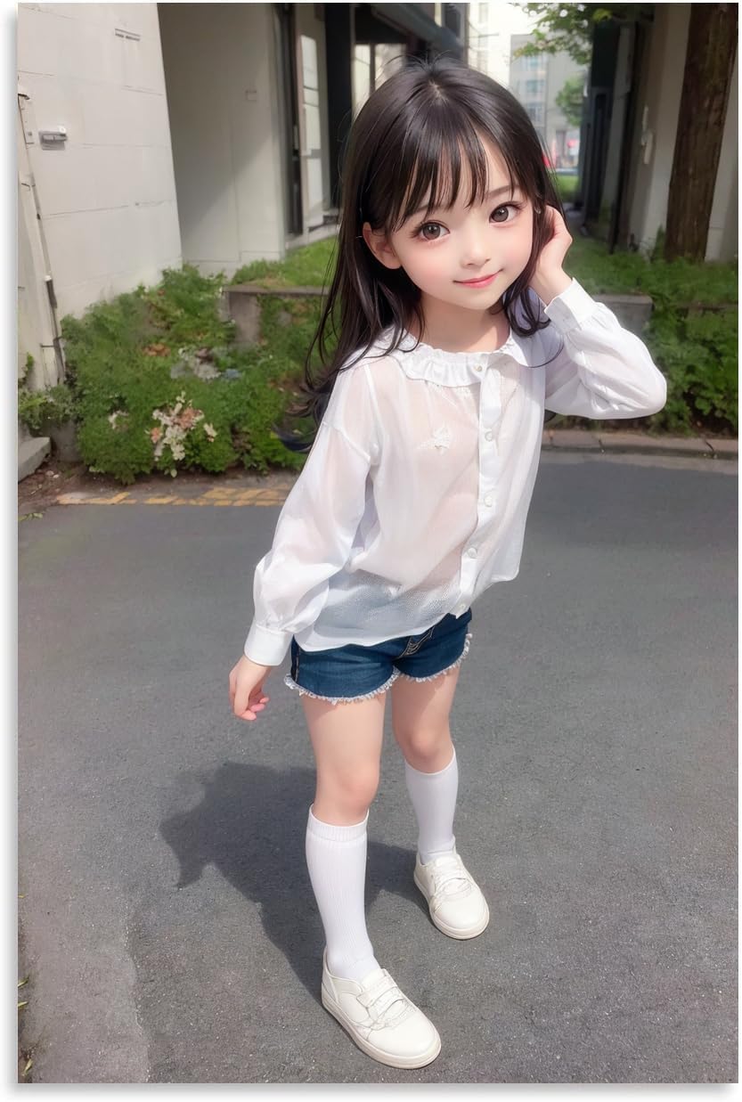 Amazon.co.jp 活発な若い女の子 アニメ ポスターかわいい漫画水着写真のポスター、抽象的ポスター、リビング装飾ポスター、ポスター