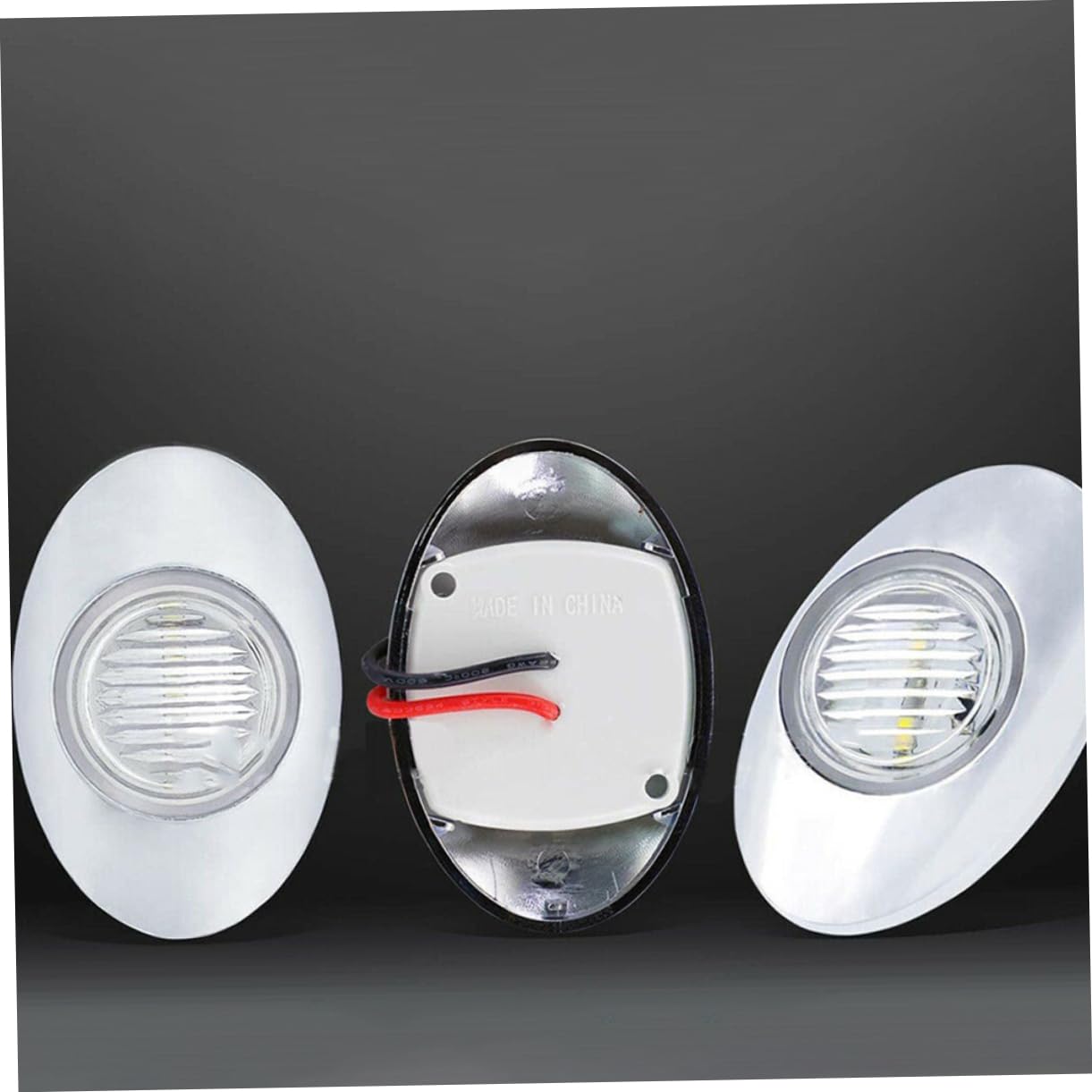 KOMBIUDA Luci di Navigazione LED per Barca a Poppa 4 Pezzi 12v Blu | Corpo in Abs PC Cromato, 3 LED Integrati, Impermeabili, per Rimorchio Nautico e Imbarcazione