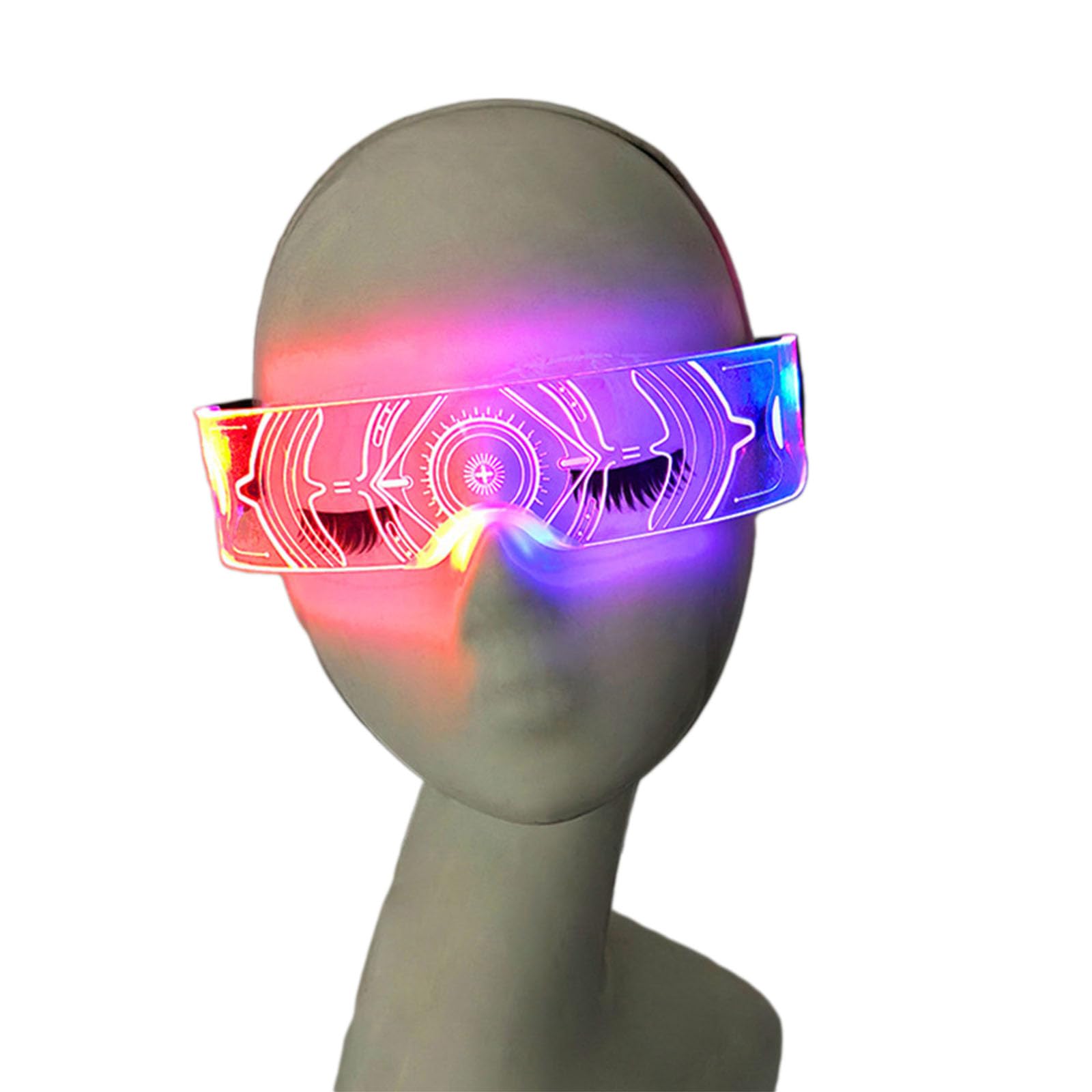 LED Light Up Futuristic Glasses For Parties Enthusiasts Adjustable Glowing Eyewears Rechargeable Eyeglasses For Kids