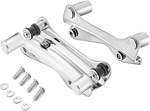 Mofun Chrome 4 Point Docking Hardware Kit with Docking Hardware Covers Kit Compatible with Harley Touring Road King Street Electra Road Glide 2014-2024, Quick Release