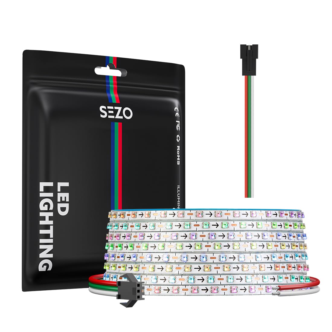 SEZO WS2812B IC 2.7mm Ultra Narrow RGB LED Strip 0807SMD 13.1FT