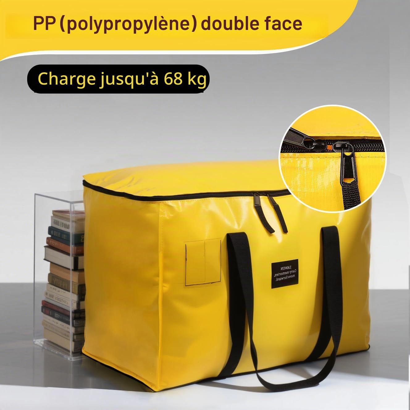 Lot de 6 grands sacs de déménagement et de rangement – Boîtes de déménagement robustes de 95 L avec fond renforcé et poignées enveloppantes, résistants à la déchirure et réutilisables pour la maison