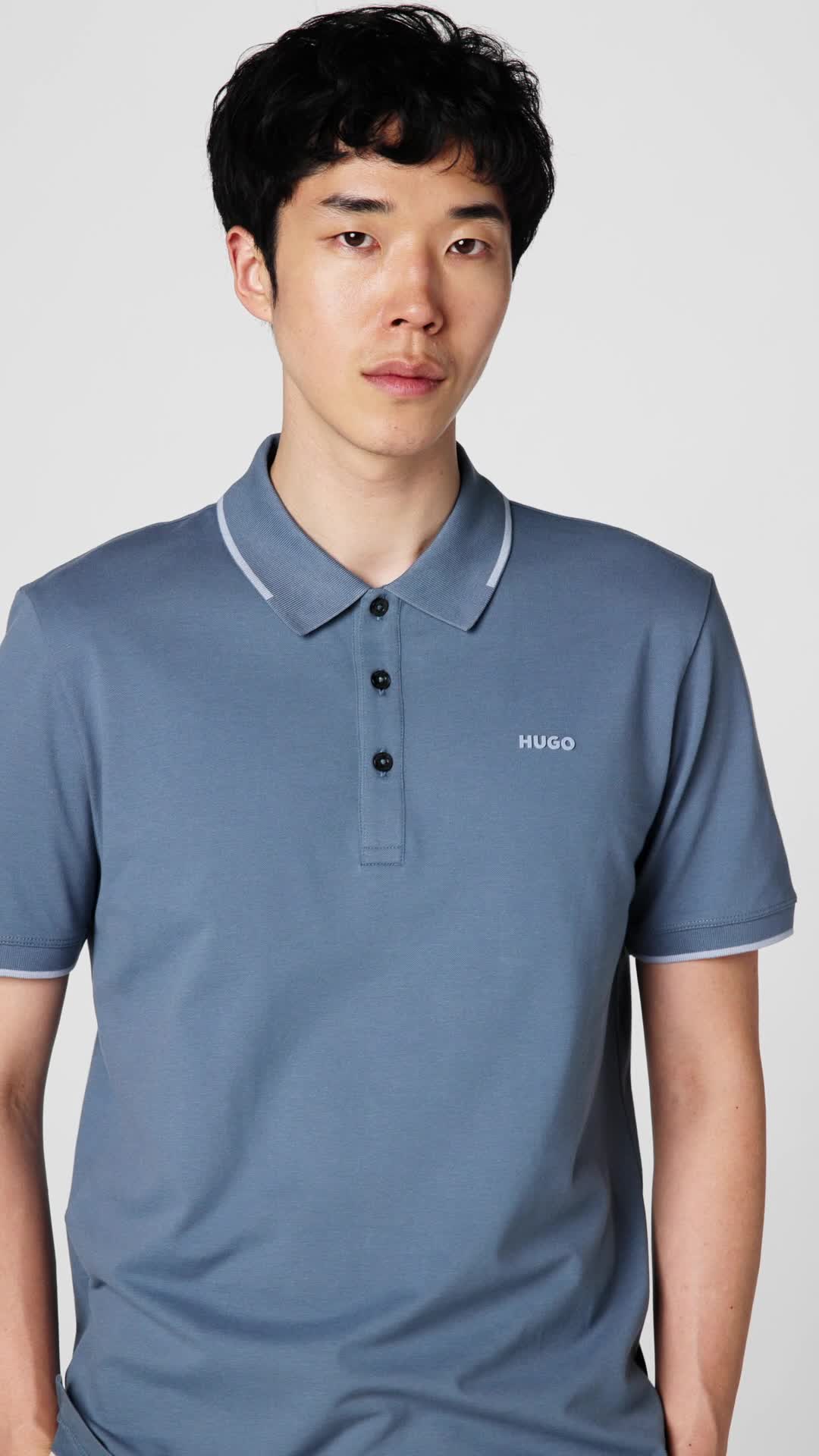 Polo Hugo para Hombre con Cuello y Ribetes en Contraste miniatura 7