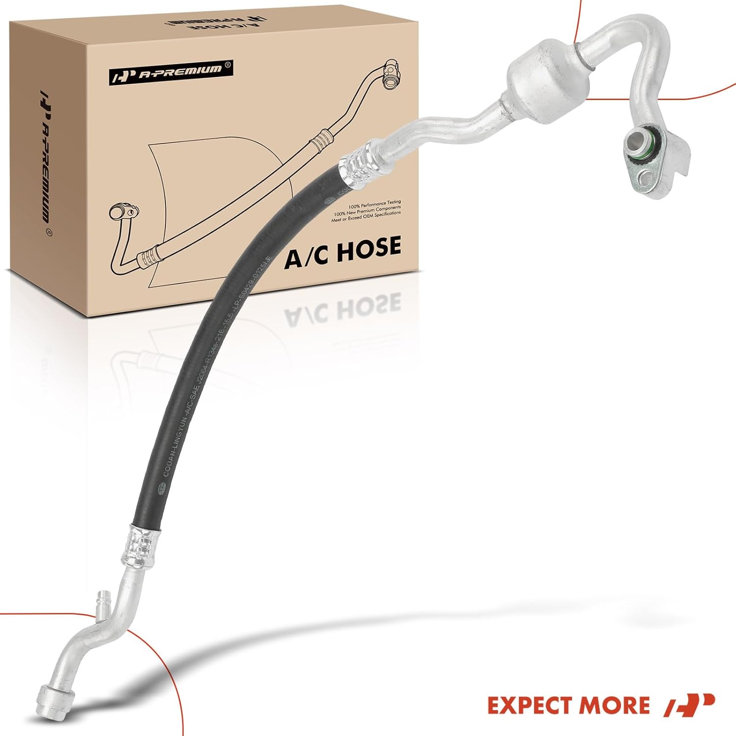 A-Premium A/C Suction Line Hose Assembly Compatible with Ford Fiesta 2014-2019 L4 1.6L Naturally Aspirated, Compressor to Evap