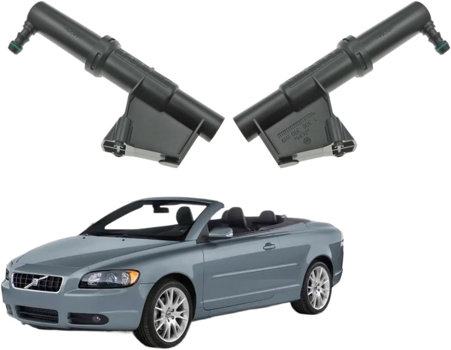 Front Bumper Head Lamp Washer Sprayer Jet Washing Water Nozzle 31253730 LH&RH Compatible with Volvo C30 V50 C70 S40 2.4L 2.5L 2004-2013(1 PCS)