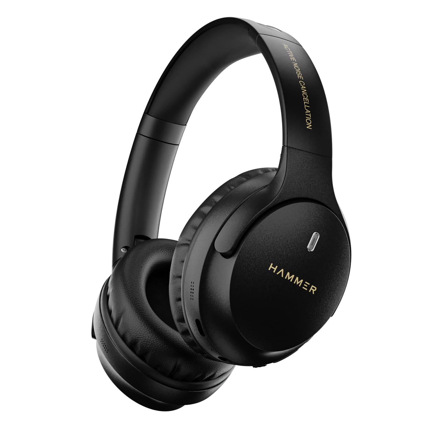 HAMMER Bash Vivid ANC Wireless Bluetooth Over-Ear Headphones with 23 dB Active Noise Cancellation, 70h Playtime, Type-C Fast Charging, 40mm Sound Drivers, Wired/Wireless, Comfort Fit, Foldable Black-image-34