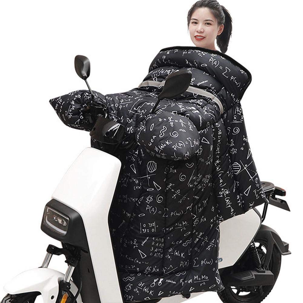 Cubrepiernas Moto, Manta Moto Piernas Moto scooter parabrisas acolchado invierno montando la rodilla cintura de pierna delantal a prueba viento Funda a Motocicleta eléctrica Guantes manillar(6)