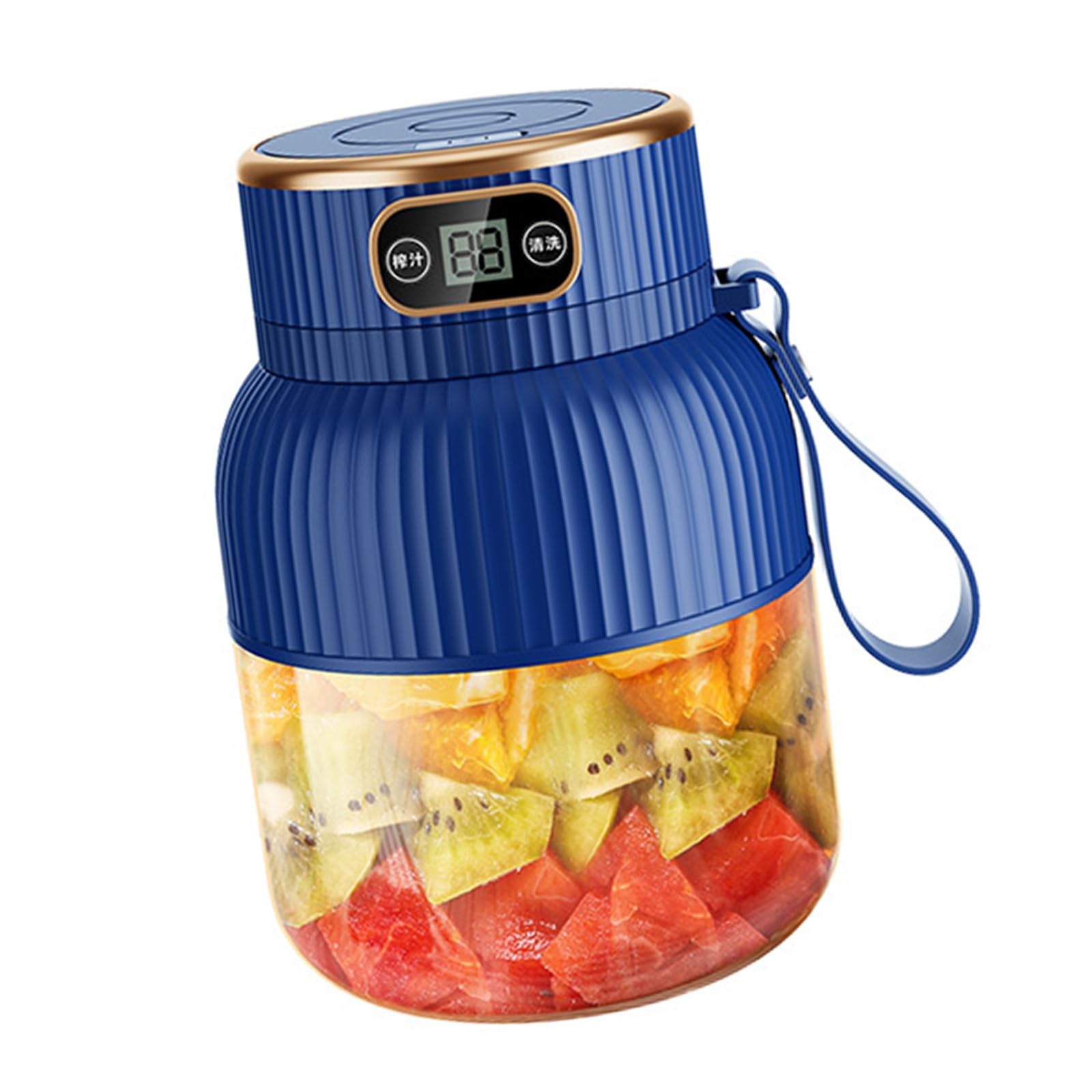 Buxuaaaa Blue Portable Usb Rechargeable Juicer Blenders 600Ml Capacity Juices Maker Fruit Juicing Cup For Travel And Use Portable Juicer Blenders