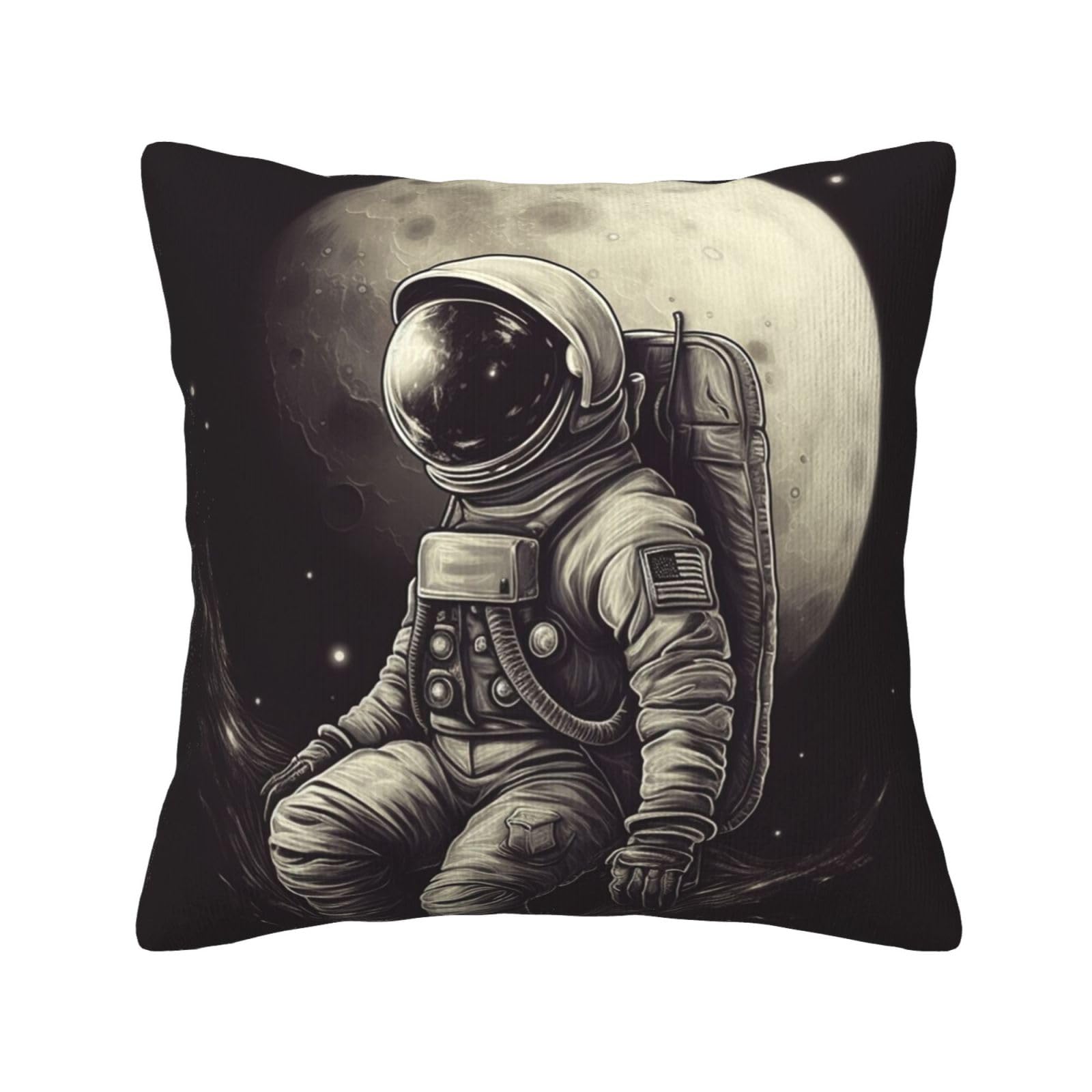 Housse coussin astronaute velours pour rénover un canapé salon fatigué