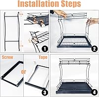 Vista 6 de Pull Out Cabinet Organizer 2 Tier Under Sink Slide Out Kitchen Cabinet Storage Shelf Metal Sliding Storage Basket Drawer for Kitchen Bathroom Pantry