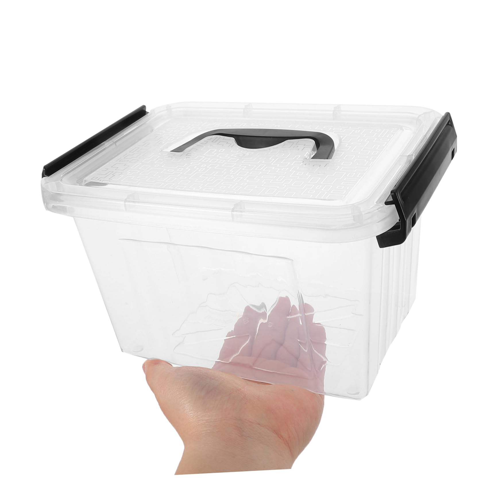 PRETYZOOM Set da 6 Scatole di Plastica con Coperchio e Chiusura, Design Trasparente Versatile per Conservare Cancelleria e Medicinali, per Scrivania e Cassetto