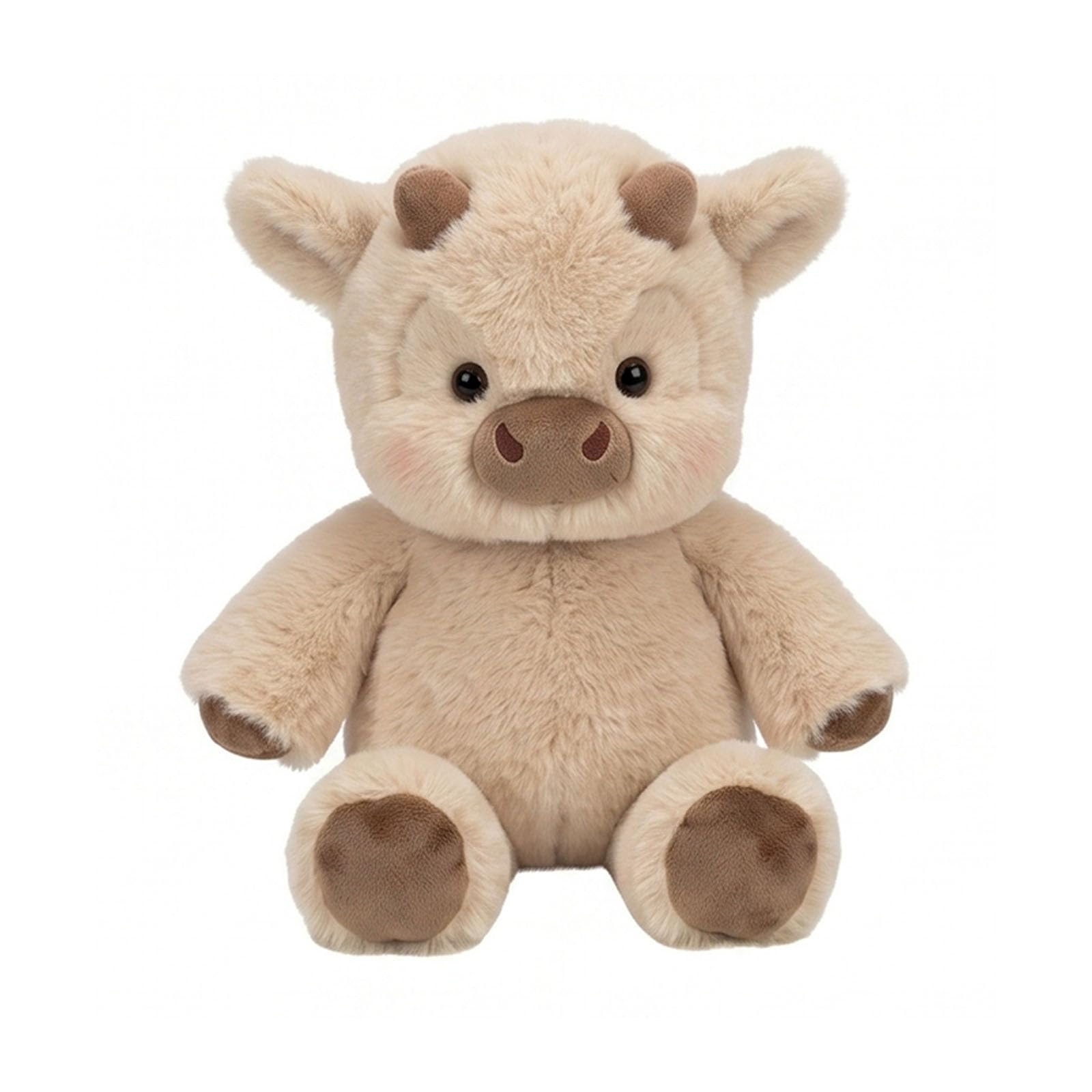 Super Soft Fluffy Running Plushies, Running Stuffed Animal, Cute Highland Cow Plush Toy for Adults Gift (Apricot,17.71'')