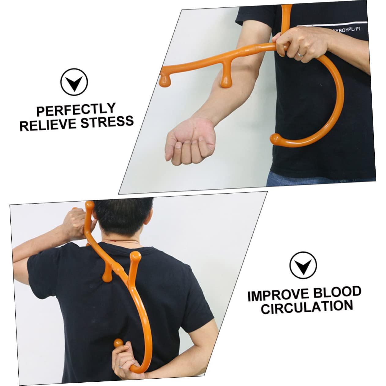 Mikikit Masajeador Cervical y Espalda Herramienta de Acupresión para Piernas y Rodillas Bastón de Masaje de Puntos Gatillo Mango Ergonómico, Ligero y Portátil