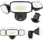 50W Flood Light Outdoor, 5000LM Super Bright LED Flood Light, Switch Controlled Security Lights with 3 Adjustable Heads, IP65 Waterproof, 5000K Wall Mount Outdoor Light for Porch, Garage, Yard